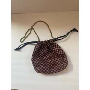 Clare V. Cinched Bag/Pouch with gold chain and leather cinch handles